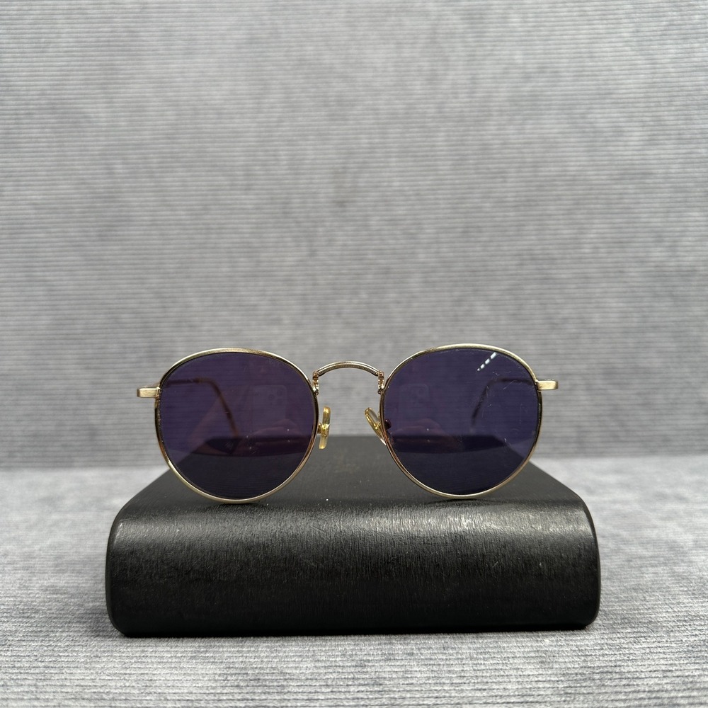 Crap Eyewear The Tuff Patrol Sunglasses Gold Round Purple Tint Lens 49-21-130